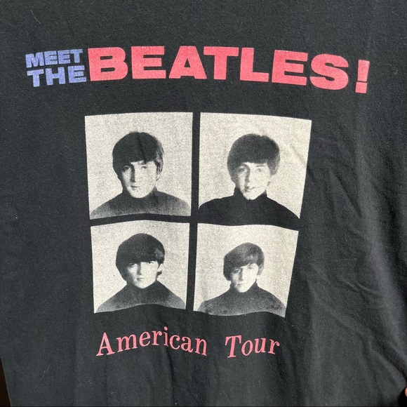 The Beatles Men’s Black Tshirt American Tour 1964 Size Medium - Picture 4 of 4